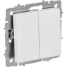 Выключатель проходной 2-клавишный IEK BR-V22-0-10-K91 СП BRITE ВС10-2-6-БрАБ 1белый